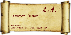 Lichter Álmos névjegykártya